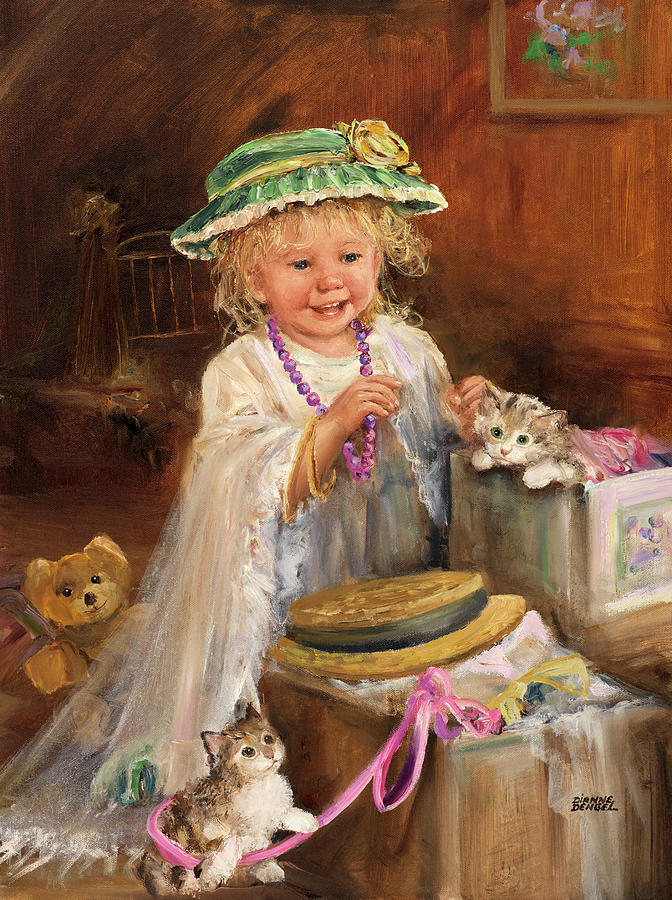 Little Girl Painting - Dd_076 by Dianne Dengel