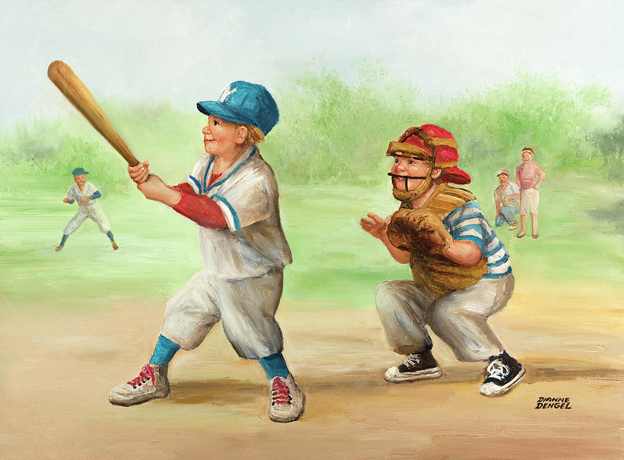 Baseball Painting - Dd_078 by Dianne Dengel