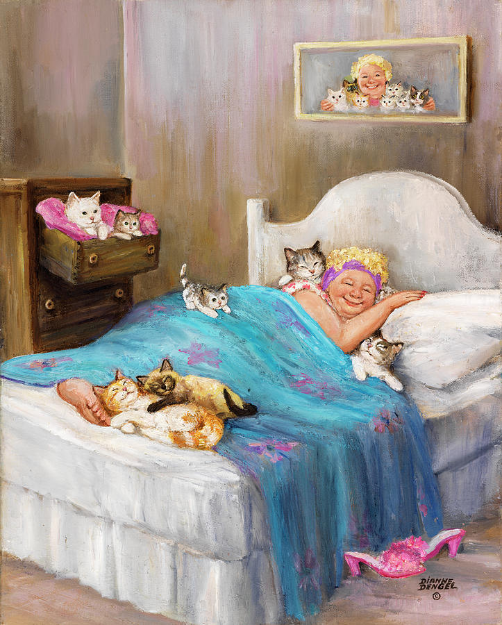 Cat Painting - Dd_083 by Dianne Dengel