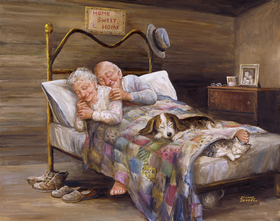 Elderly Couple Painting - Dd_146 by Dianne Dengel
