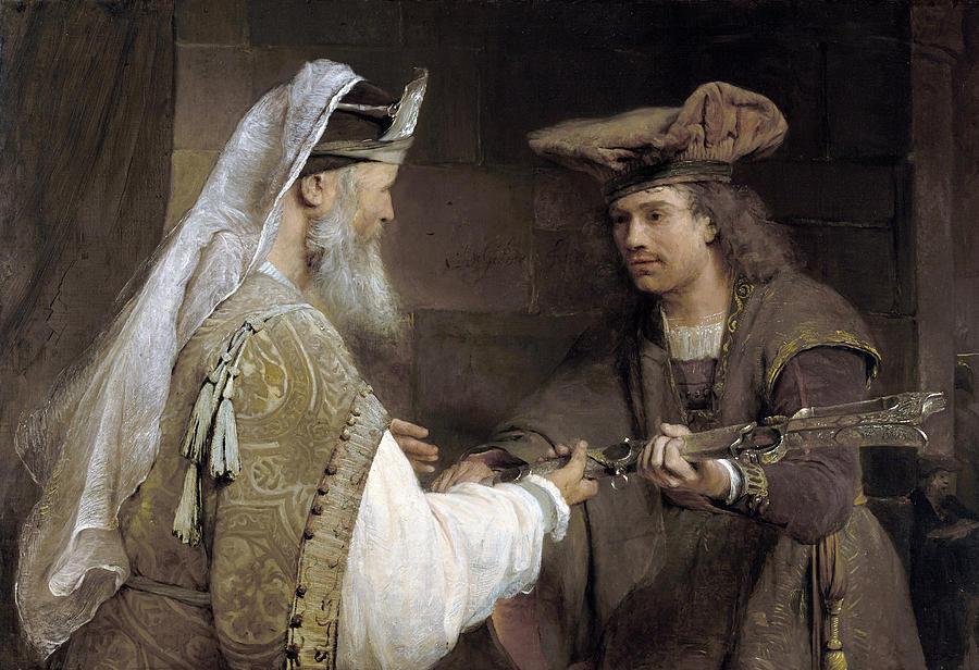 Ahimelech Giving the Sword of Goliath to David #4 Painting by Aert De Gelder