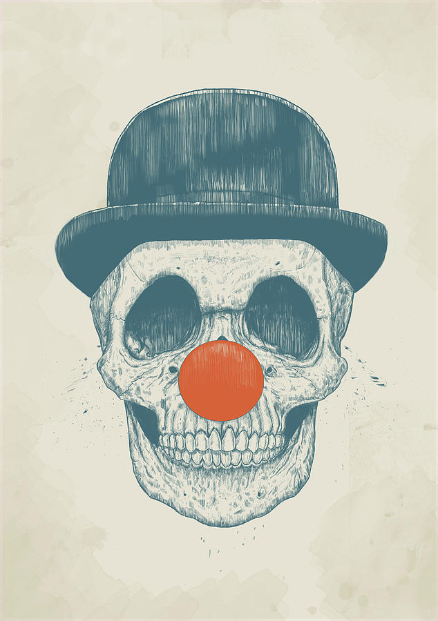 Skull Drawing - Dead Clown by Balazs Solti