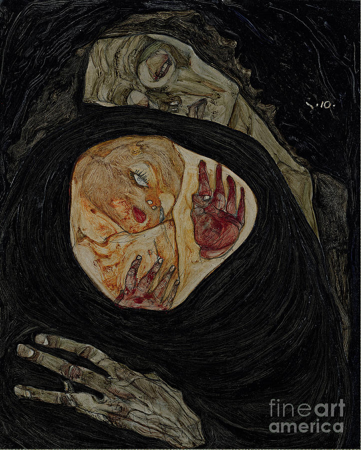 Dead Mother I, 1910. Artist Schiele Drawing by Heritage Images