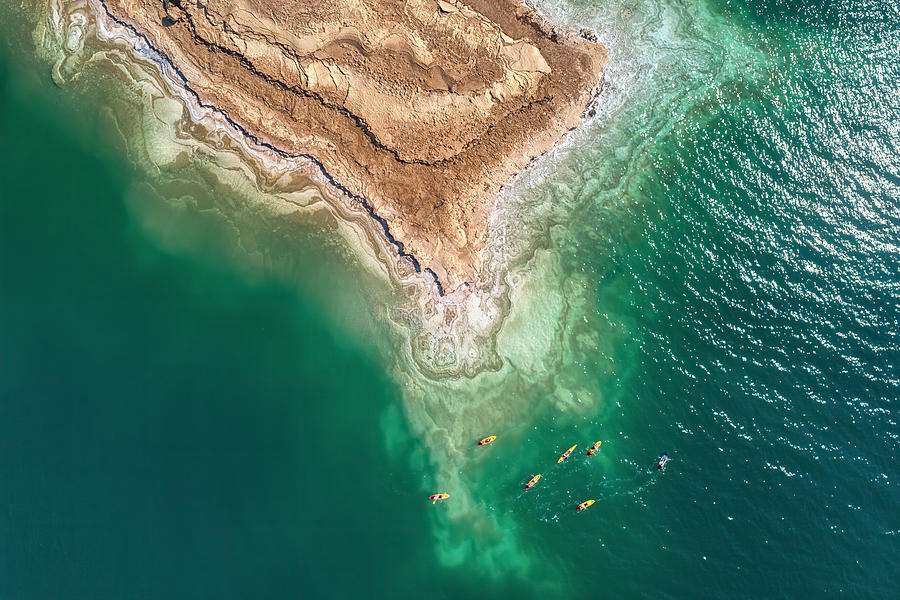 Dead Sea Kayakers Photograph by Ido Meirovich