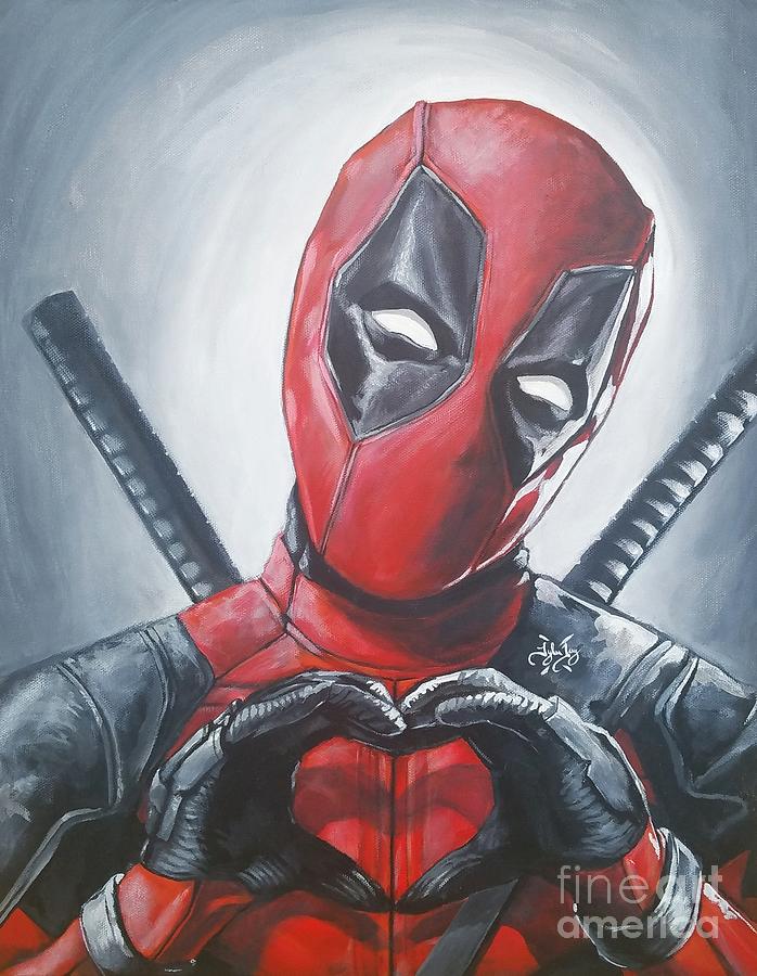 Deadpool love #pystoff Painting by Tyler Haddox