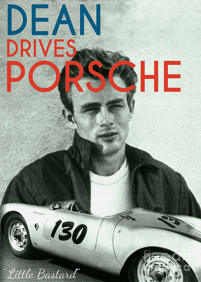 Dean Drives Porsche Digital Art by Carlos V