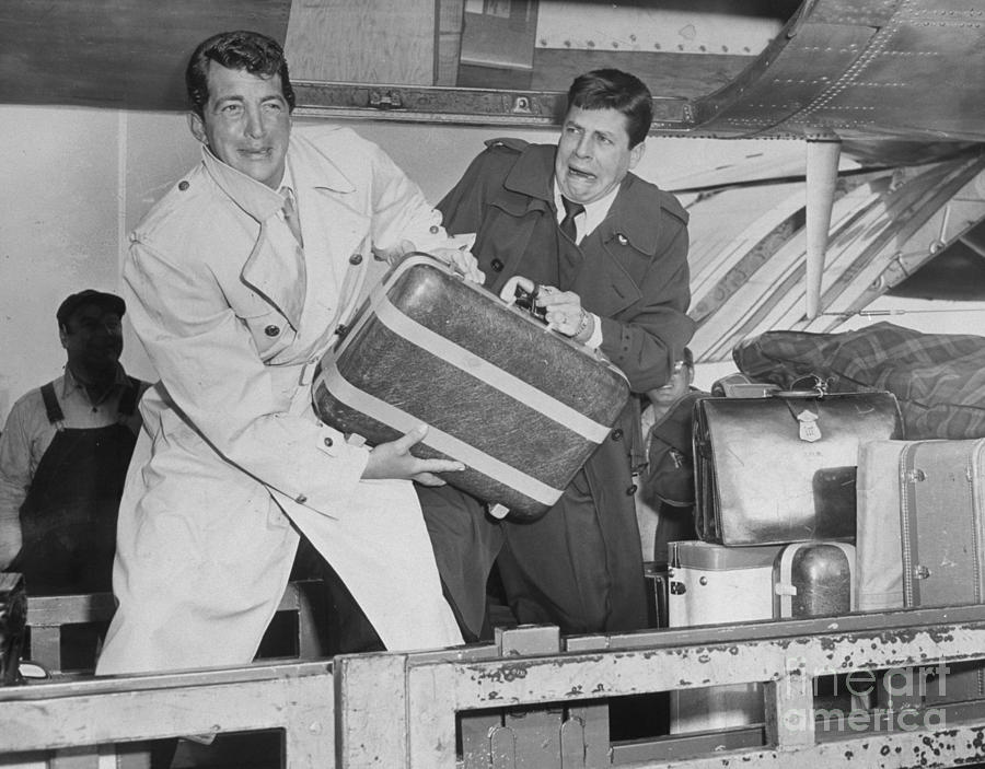Dean Martin And Jerry Lewis Arriving At Photograph by New York Daily News Archive