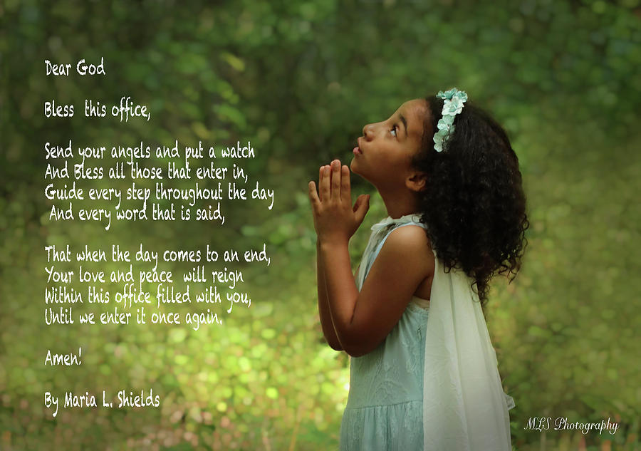 Child Photograph - Dear God..Bless this office by Maria L Shields