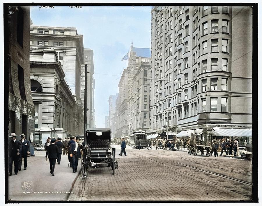 Dearborn Street, Chicago, Ill. 1907 Painting