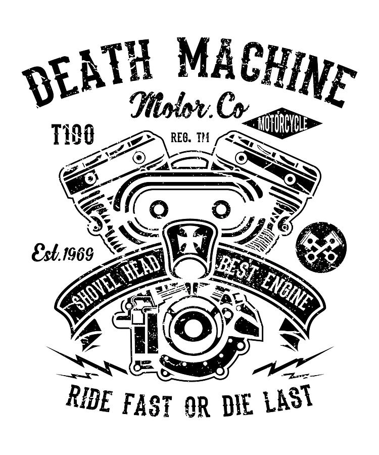 Death motorcycle machine Digital Art by Long Shot