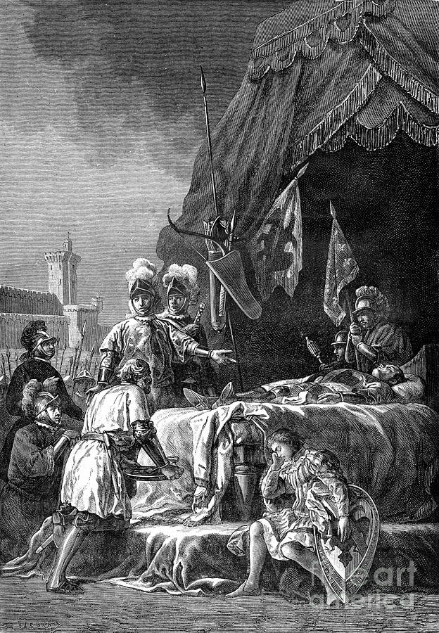 Death Of Bertrand Du Guesclin, Breton Drawing by Print Collector