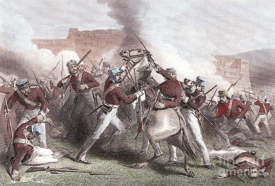 Death Of Brigadier Adrian Hope, Indian Drawing by Print Collector