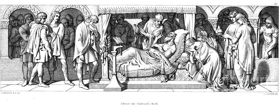 Death Of Edward The Confessor, 1042 Drawing by Print Collector