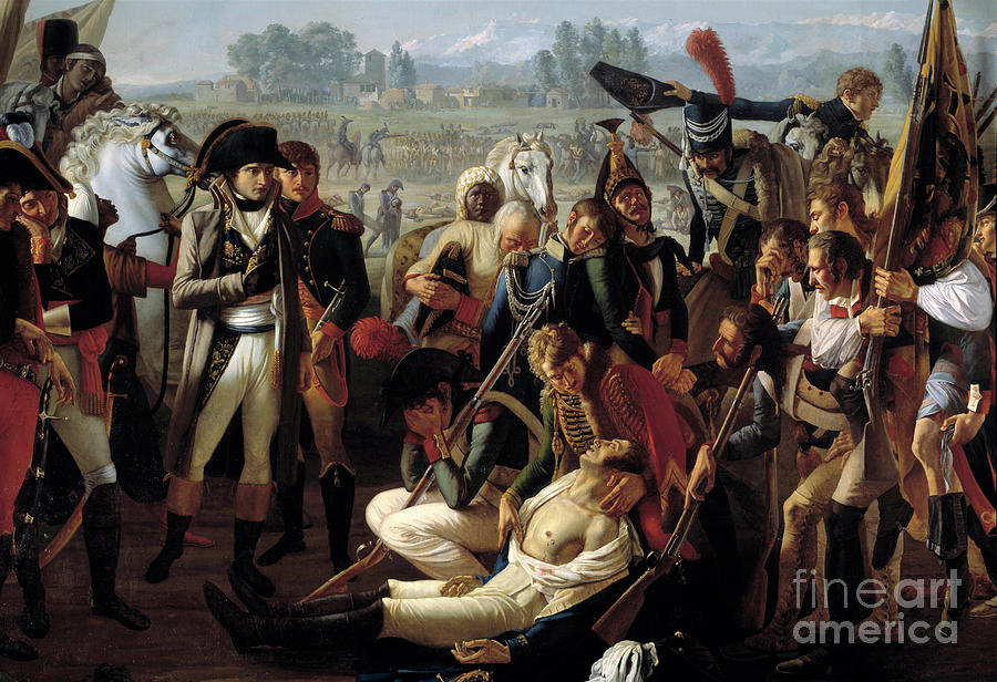 Military Painting - Death Of General Charles Antoine Desaix De Veygoux At The Battle Of Marengo by Jean Broc Military Painting - Death Of General Charles Antoine Desaix De Veygoux At The Battle Of Marengo by Jean Broc