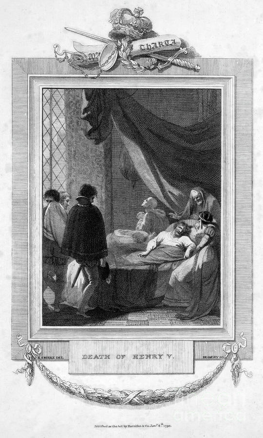 Death Of Henry V, 1422 1790.artist Drawing by Print Collector
