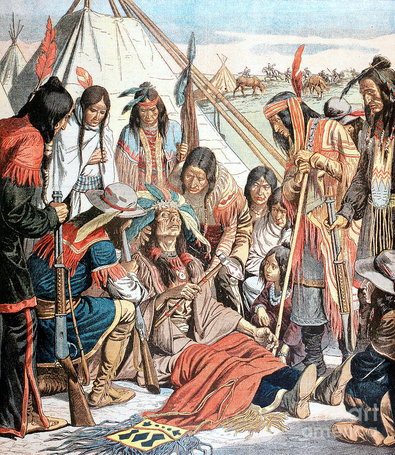 Death Of Joseph Chief Of The Nez-perce Drawing by Print Collector