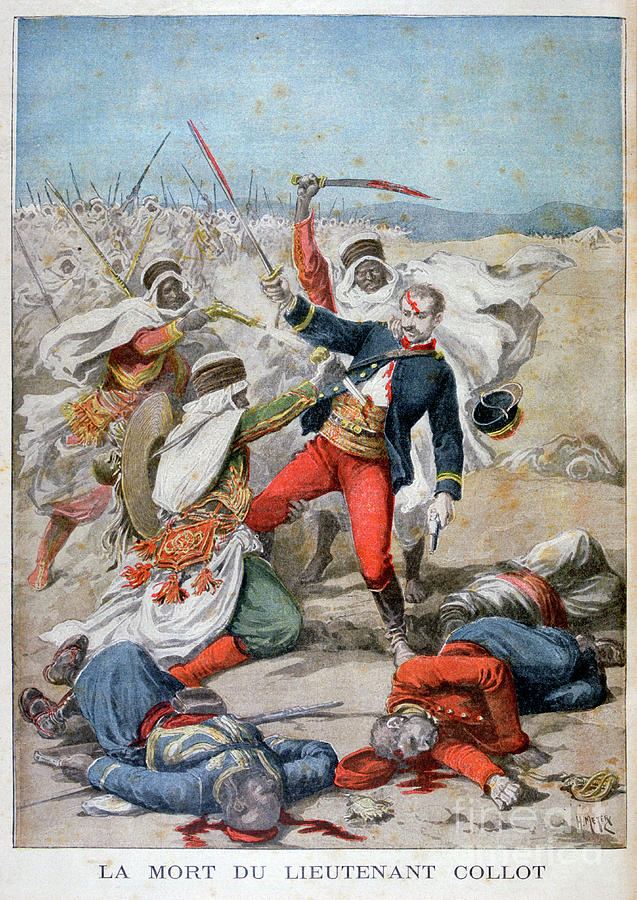 Death Of Lieutenant Collet, Algeria Drawing by Print Collector