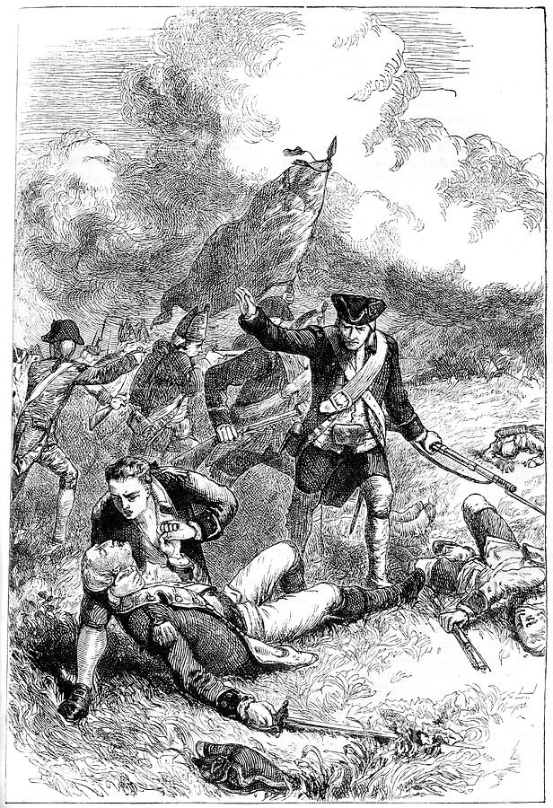 Death Of Major Pitcairn, Battle Drawing by Print Collector