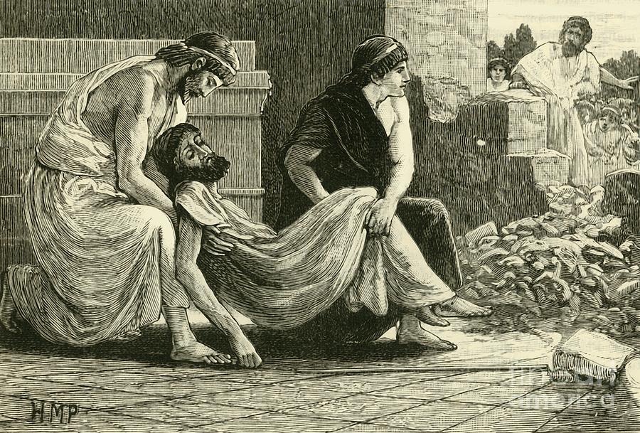 Death Of Pausanias Drawing by Print Collector