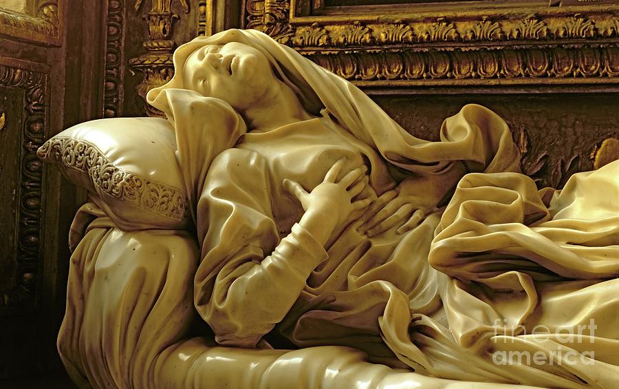 Death Of The Blessed Ludovica Albertoni, From The Altieri Chapel, 1674, Marble, Detail Photograph by Gian Lorenzo Bernini