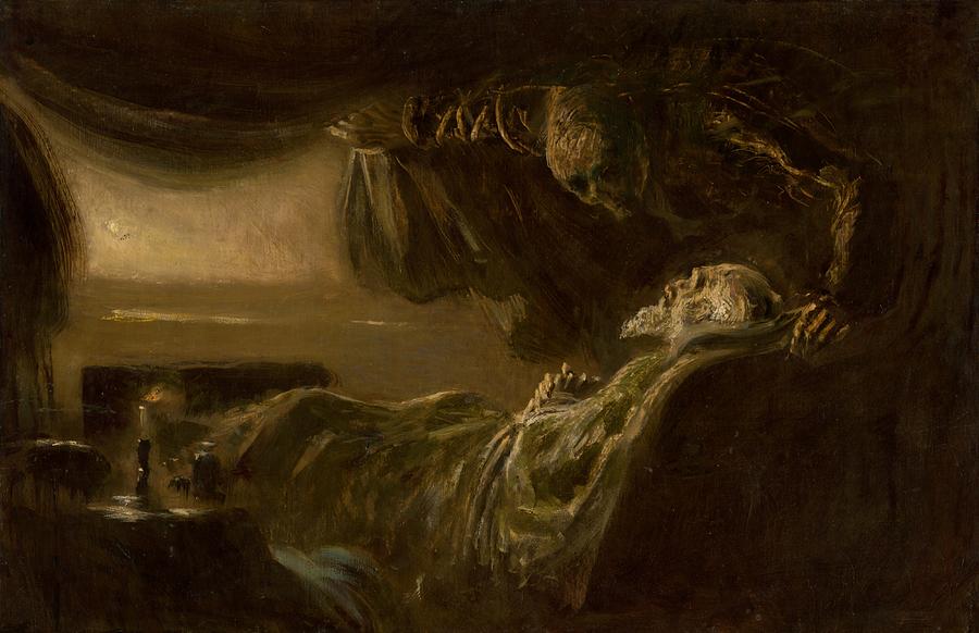 Death of the old man Painting by Vincent Monozlay