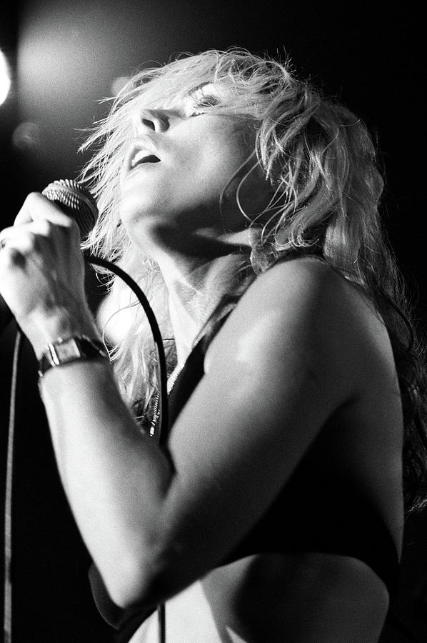 Blondie Photograph - Debbie Harry Of Blondie Rocking Out On Stage by Globe Photos