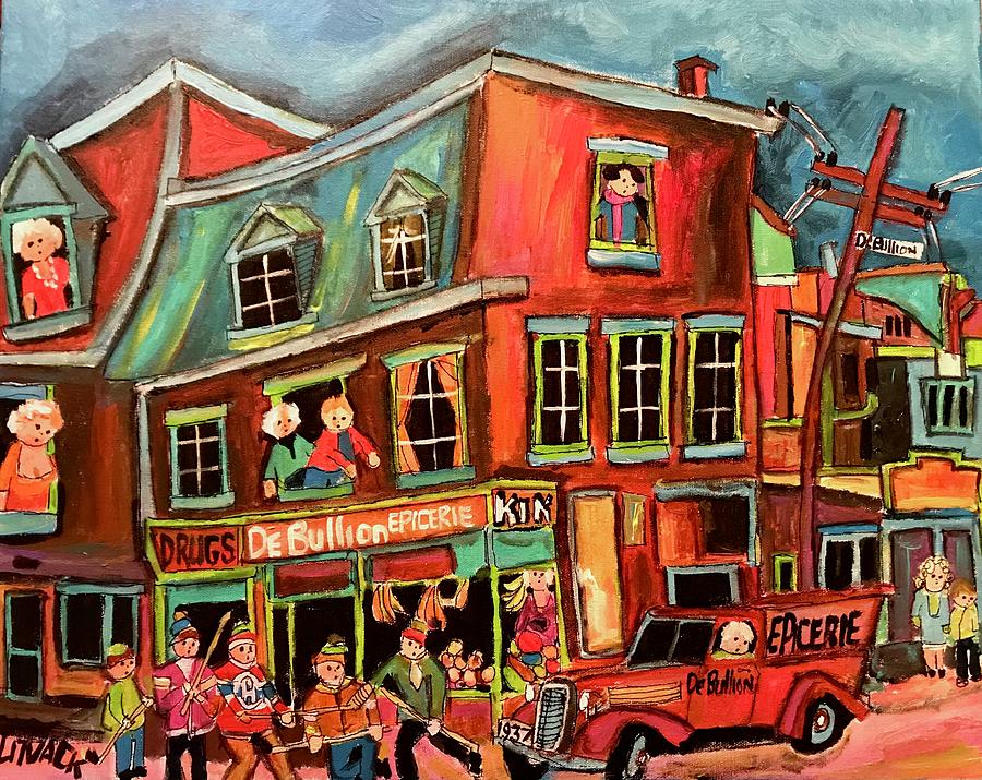 DeBullion Corner Store 1930s Painting by Michael Litvack
