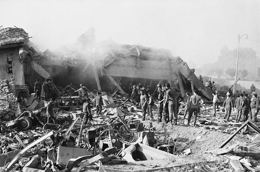 Debris Of Bombed Building Photograph by Bettmann