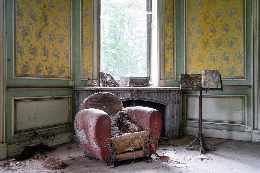 Decaying Chair in the Corner Photograph by Roman Robroek
