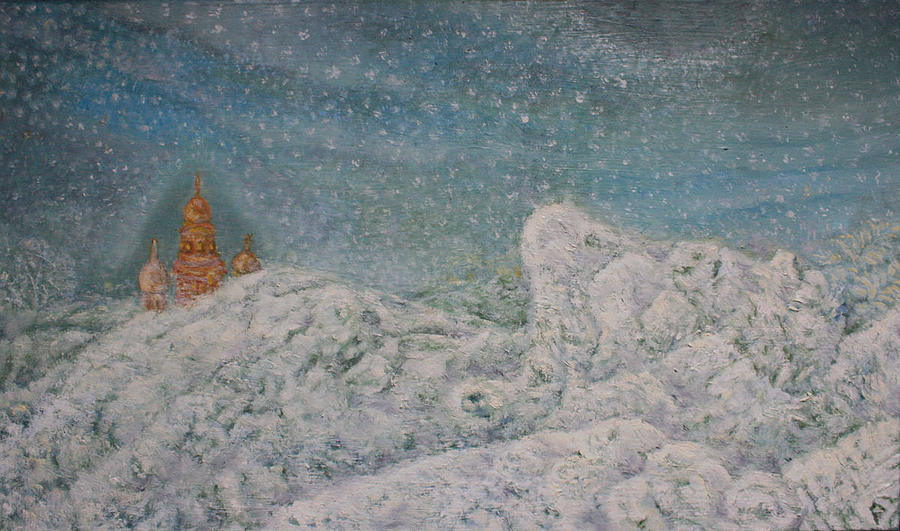 December Painting by Elzbieta Goszczycka