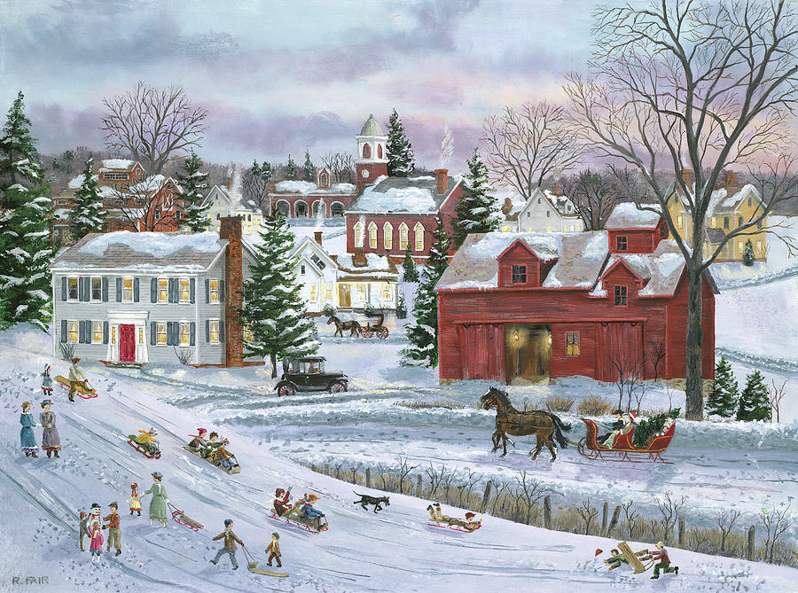 Transportation Painting - December Eve by Bob Fair