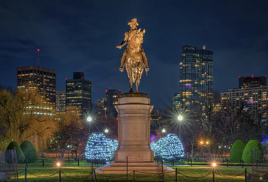 Boston Photograph - December Evening in Bostons Public Garden by Kristen Wilkinson
