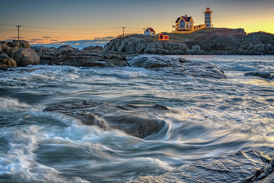 Lighthouse Photograph - December Morning at The Nubble by Rick Berk