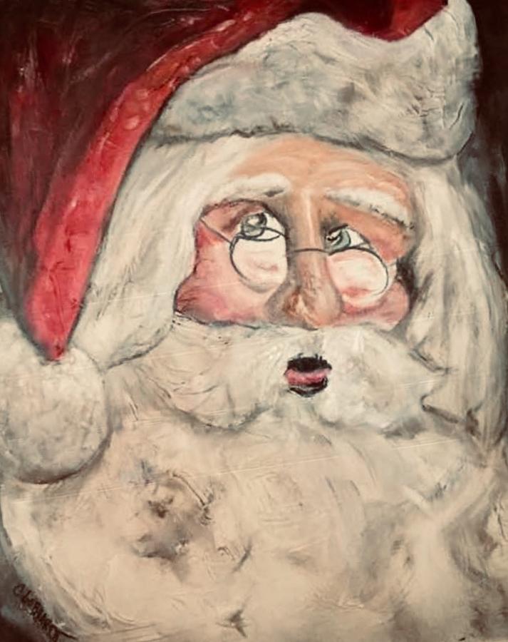 December Santa Painting by Chuck Gebhardt