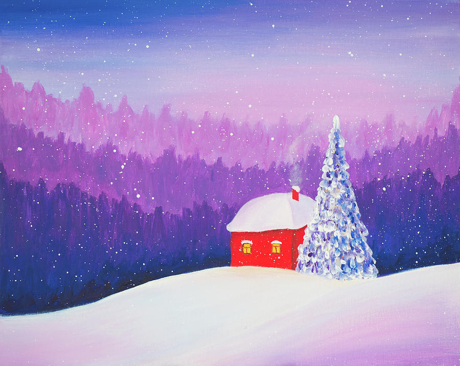 Christmas Painting - December Tale by Iryna Goodall