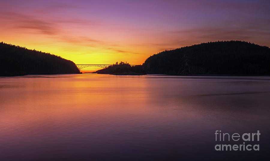 Sunset Photograph - Deception Pass Sunset Serenity by Mike Reid