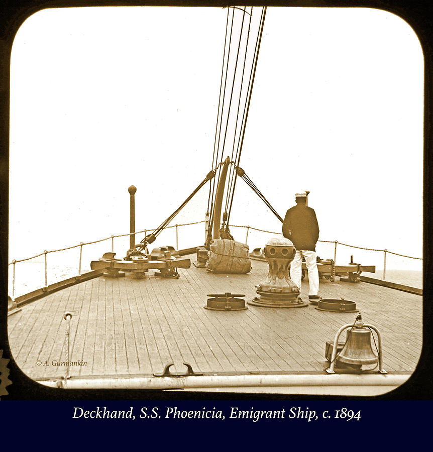Deckhand, S.S. Phoenicia, Emigrant Ship, c. 1894 Photograph by A Macarthur Gurmankin