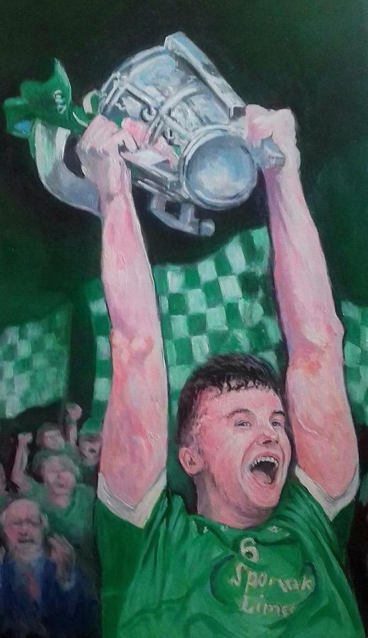 Declan Hannon  Limerick Hurler Painting by Paul Weerasekera