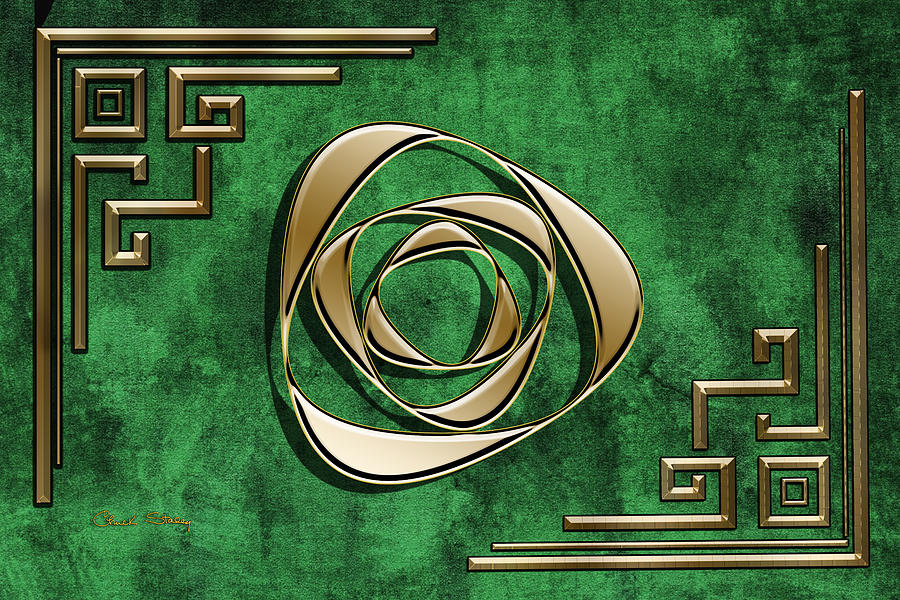 Deco Design 2 on Emerald Digital Art by Chuck Staley