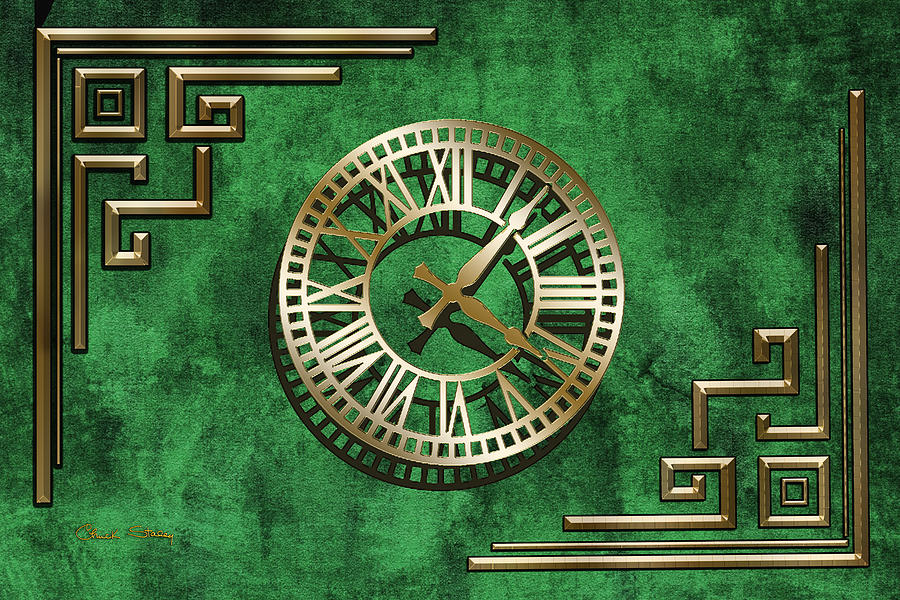Deco Design 4 on Emerald Digital Art by Chuck Staley