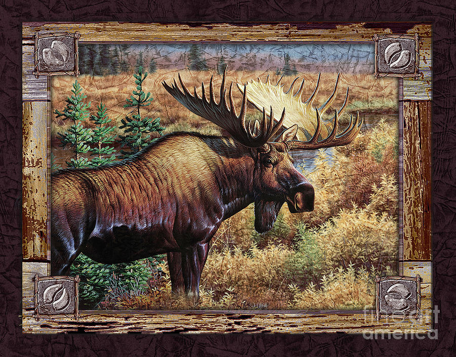 Deco Moose Painting by Cynthie Fisher
