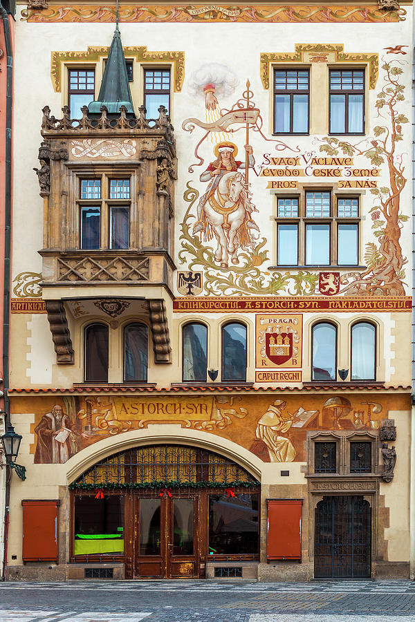 Decorated Prague Facade Photograph