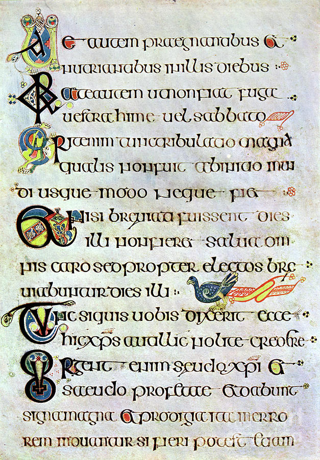 Decorated Text Page, 800 Ad, 20th Drawing by Print Collector