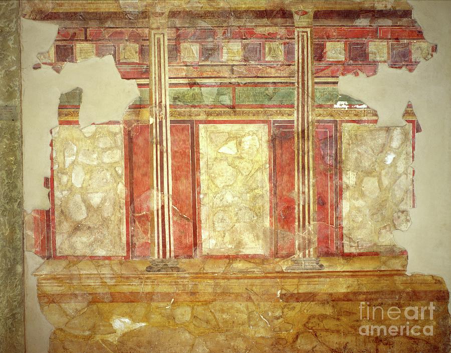 Decoration From The House Of The Scalae Caci, Palatine Hill, Rome Painting by Roman