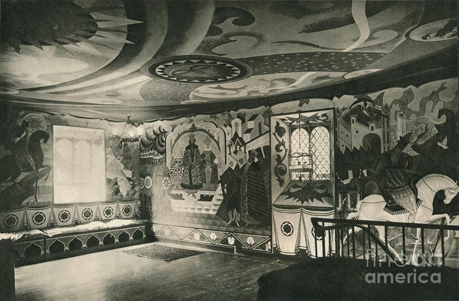 Decorations In A Hall, C1927 Drawing by Print Collector