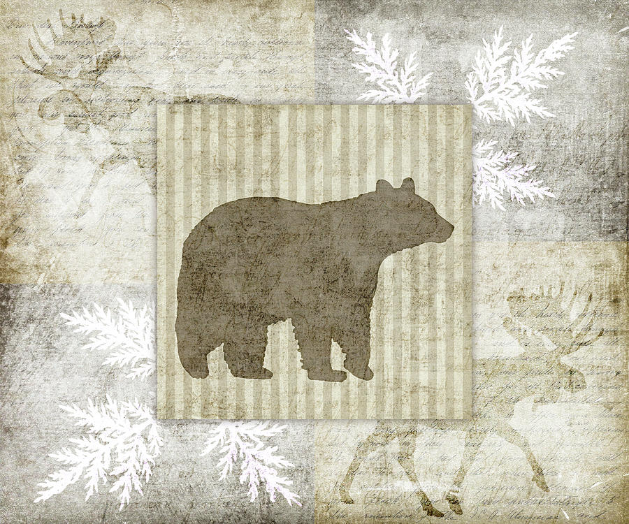 Animal Mixed Media - Decorative Lodge Bear 1 by Lightboxjournal