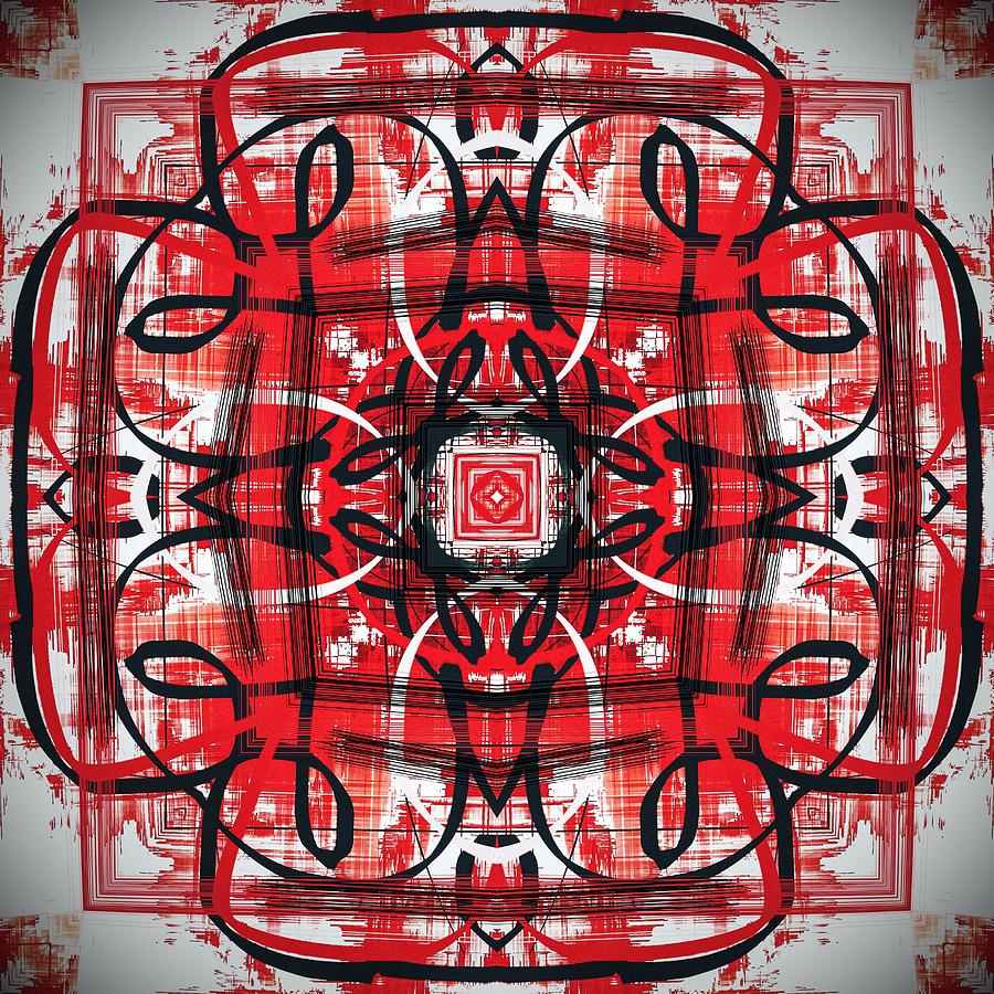 Decorative Red Pattern Design Digital Art