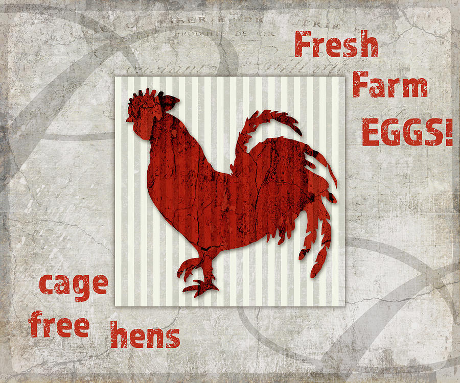 Egg Mixed Media - Decortive Pattern Farm Fresh Chicken by Lightboxjournal