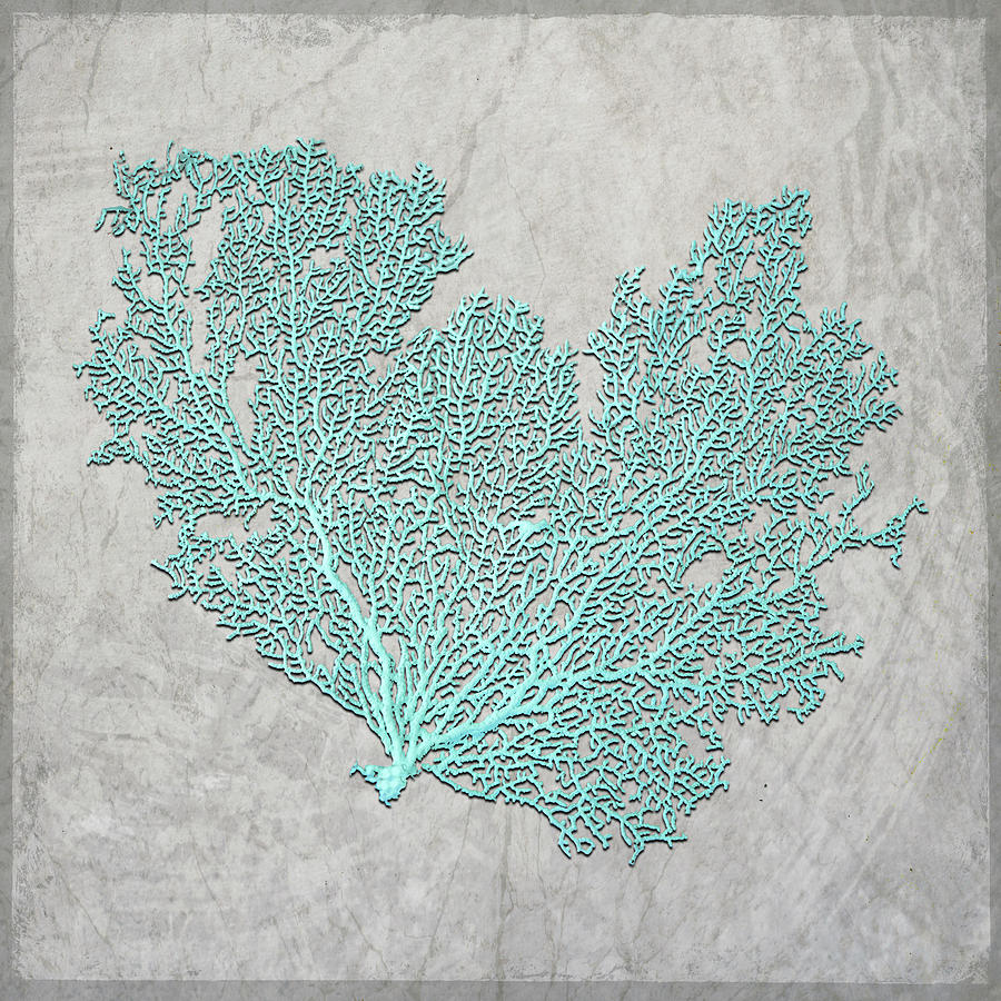 Coral Mixed Media - Decortive Sea Leaf 4 by Lightboxjournal