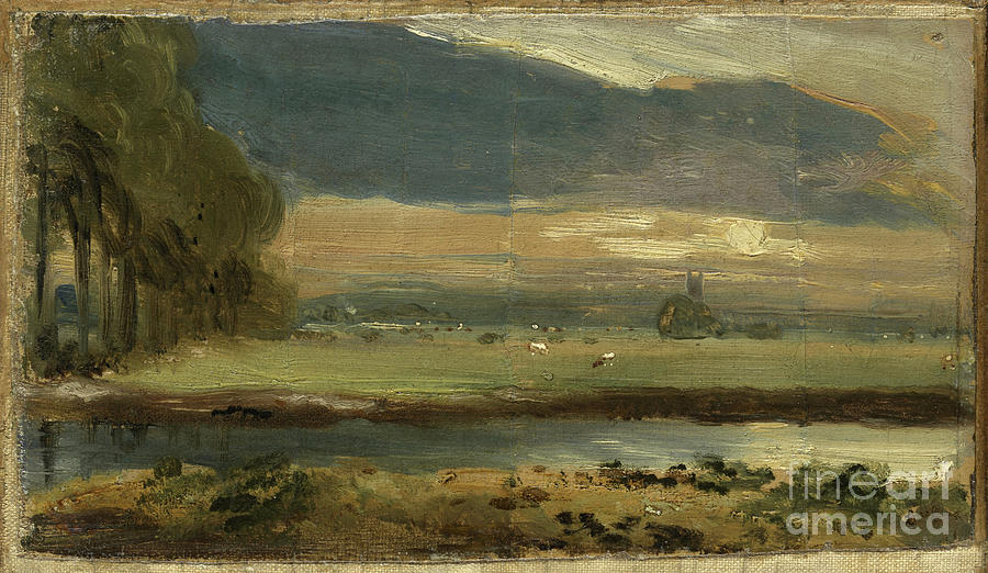 John Constable Painting - Dedham Church From Flatford, C.1810 by John Constable